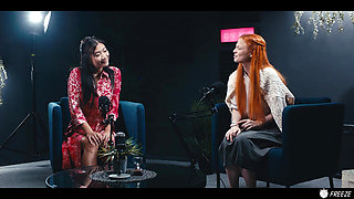 Lesbian Redhead Freezes Time And Makes Asian Babe Her Sex Slave - Lezdom Hardcore Sex