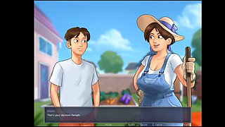 Helping the neighborly cougar widow with her big assets