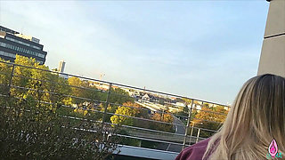 Balcony Sex with the Wanking Stranger Next Door Makes Me Cum 2 Times - Litclit69