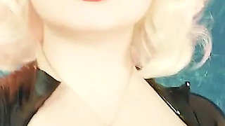 Latex Rubber Selfie Video with Facesitting Desires. Fetish Model and Mistress.