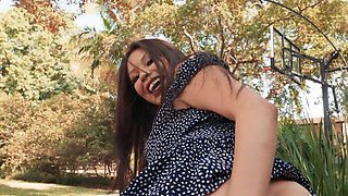 Sensational Sami Parker is going to ride cock in public