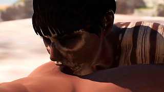 Buff Tribal Woman Gets Creampie From Tourist - 3D Animation