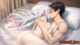 Sensual Silver-Haired Couple - Intimate Bedroom Passion