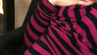 Busty Brunette Babe Fingers and Toys Her Wet Pussy to Orgasm