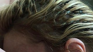 Amazing amateur blonde enjoying a doggystyle