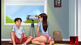 Watching my gorgeous neighbor have fun with her tight pussy