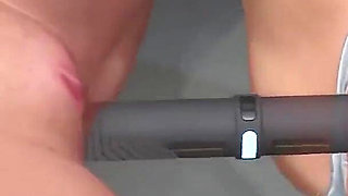 Close up Lesbian Double Dildo Fucking