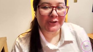 Office Blowjob After Hours: Amateur Latina Teen Lizren Left Alone at Work