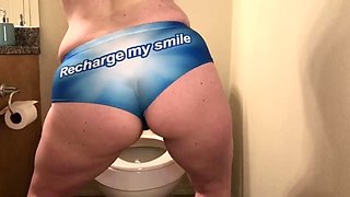 Lactating MILF with Hairy Pussy Gets Wet & Sucks Big Cock - Homemade Pee Fun