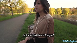 Hot skinny Megan Love gives me a blowjob and offers me to fuck her pussy in a nice outdoor sex for some cash