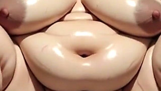 SSBBW Bondage Food Denial - Massive Belly & Very Hairy Fat Pussy