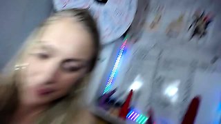 Sexy Blonde Teen Fingering and Toying Her Tight Ass