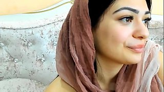 Busty Arab Girl Fingers Her Hairy Pussy
