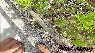 French MILF Blowjob Amateur on Nude Beach in Greece to Stranger with Cumshot - Misscreamy