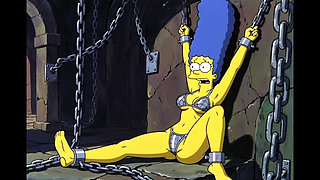 Slut in Chains Takes His Cum. Erotic Fantasy. Cartoon Parody of the Simpsons