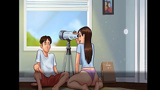 American and Canadian stepmom's wild time with a German dirty mom in summertime saga