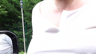 Slut Wife Sucks Huge Cock of a Stranger in the Car and Says Hello to Her Cuckold Hubby!