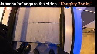 Naughty young babe provides blowjob service on a plane