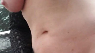 Julie is caught spraying in a public parking lot