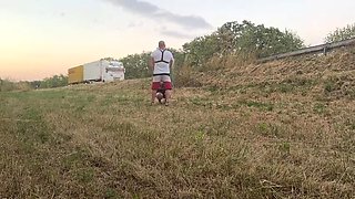 18 Year Old Blonde Teen Sucks Big Cock On Public Highway
