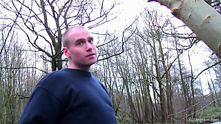 Cum Slut Wife Amy Johnson Sucks off Her Husband in the Woods