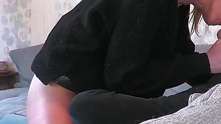 Blonde Hotwife Fucked Hard by Young Fat Cock on the Table