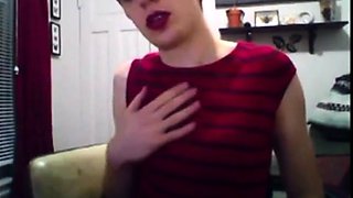 Twink Crossdresser Cums Hard