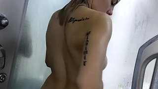 Anal Caresses with a Dildo in the Shower from