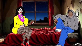 Busty Brunette Wife Can't Resist Giant Black Cock - Animated