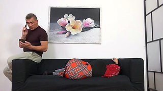 Red lace panties and red hijab