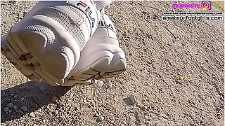 Part2 Fila Destrudor Shoeplay Nylon Feet And Crush Trample Trailer Sneaker Girl Feet