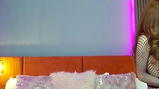 Horny busty blonde babe with big boobs