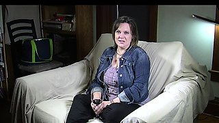 Beautiful Brunette Big Boobs Rides Fake Cock