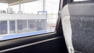 Fefo23x6 Sucks Hard on Bus - Latina Babe with Big Natural Tits Swallows Cum