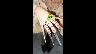 A Gothic Witch Seduces You During a Winter Snowstorm with Her Black Magic Rituals, Long Nails and Fur.
