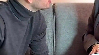 A Beautiful Wild Brunette Comes to Swallow Her Dose of Cum!
