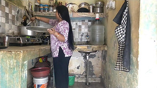 Horny Step Sister Caught in Kitchen - Step Bro Fucks Her Hard While Coo