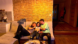 Cuckold, Wife Fucks Guy with a Small Dick, Cum in Mouth 2 Times