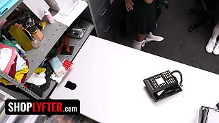 Shoplyfter - girl scout sweeties get caught and penalized by security officer for scamming costumers