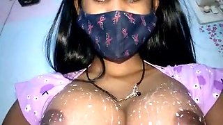 Darkhaired cougar shares breast milk in tender solo moments