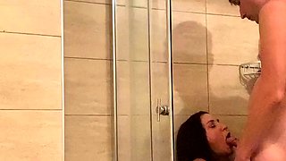 Sexy MILF's Orgasmic Shower After Beach Blowjob