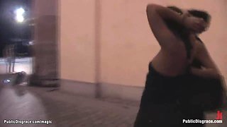 Czech babe exposed and fucked in public