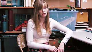 Blonde Dolly Leigh rides cock in reverse cowgirl in the office