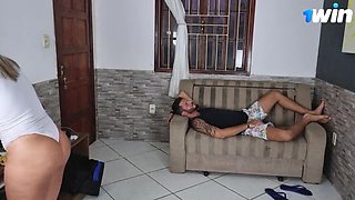 Mari, the Latina MILF, faked cleaning her neighbor's house to show off her perfect ass!