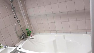 stepsister touch her body in the shower (hidden)