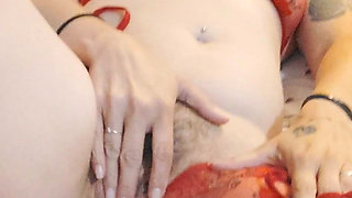 Satin Lady Really Loves to Show Her Pussy