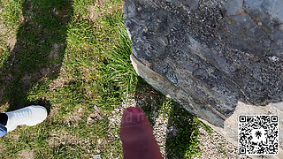 Girl can't resist getting fucked at on old castle - Public Blowjob, Doggy Fuck and nearly caught