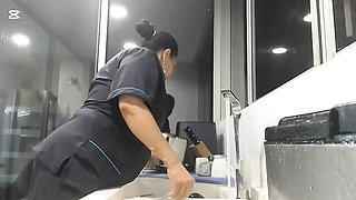 Colombian MILF with Big Ass Gets Horny and Masturbates in Office Bathroom - Amateur Latina POV