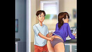 Summer adventure with a hot cougar in the kitchen