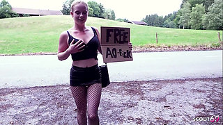 German Street Bitch Need Sex and Let Stranger Fuck Her Outdoor Without Condom